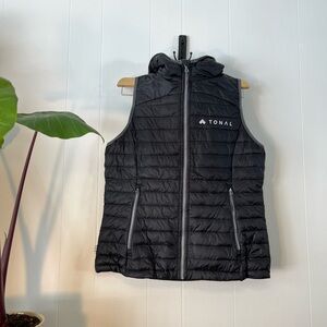 Tonal Black Puffer Vest